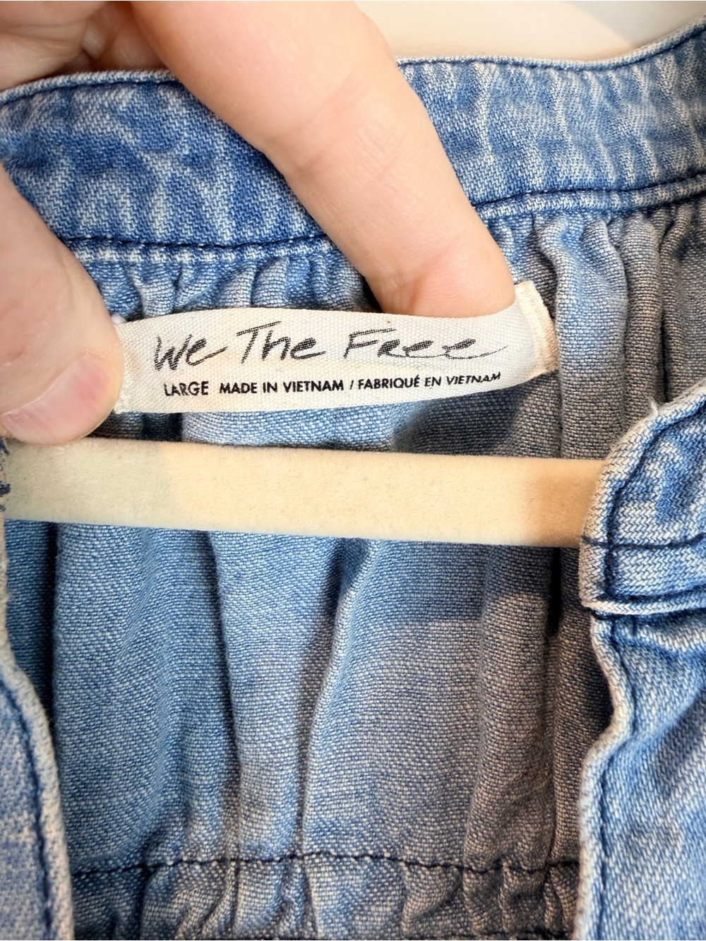 We The Free Free People Light Blue Denim Peasant Tunic Size Large - Picture 5 of 6